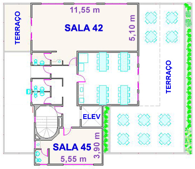 Planta baixa do quarto andar do Ed. Santa Mônica