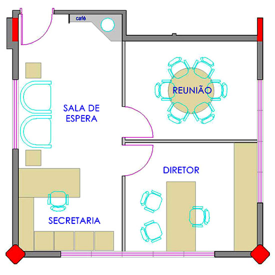 Sugestão de layout para profissional liberal com assistentes no Ed. Up Work