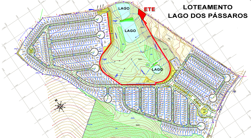 Projeto Urbanistico do loteamento Lago dos Pássaros, Cotia SP